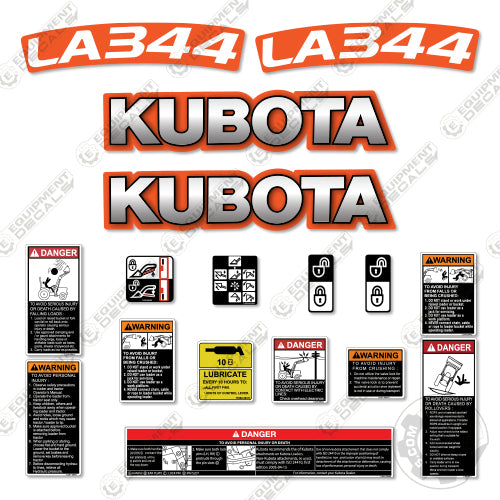 Kubota LA344 Decal Kit Tractor - Aftermarket Kit