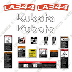 Kubota LA344 Decal Kit Tractor - New Style - Aftermarket Kit
