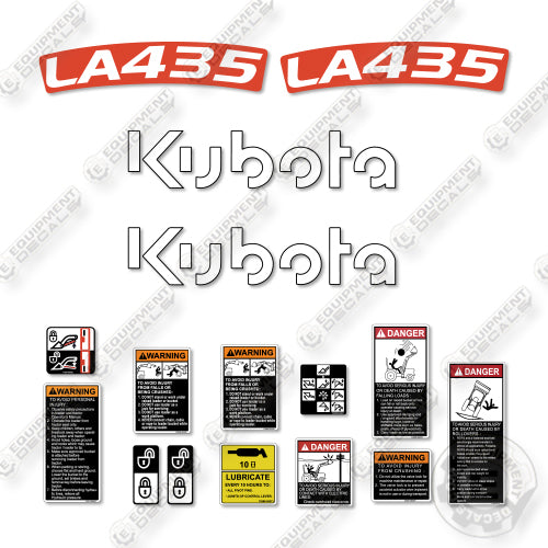 Kubota LA435 Decal Kit Front End Loader - New Style - Aftermarket KIt
