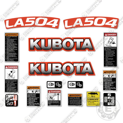 Fits Kubota LA504 Decal Kit Tractor Front End Loader Attachment