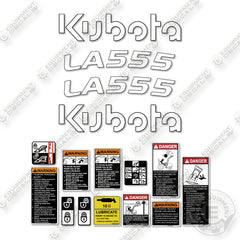 Kubota LA555 New Logo Decal Kit Front End Loader - Aftermarket Kit