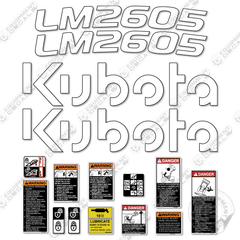Fits Kubota LM2605 Decal Kit Front End Loader Attachment - New Style!