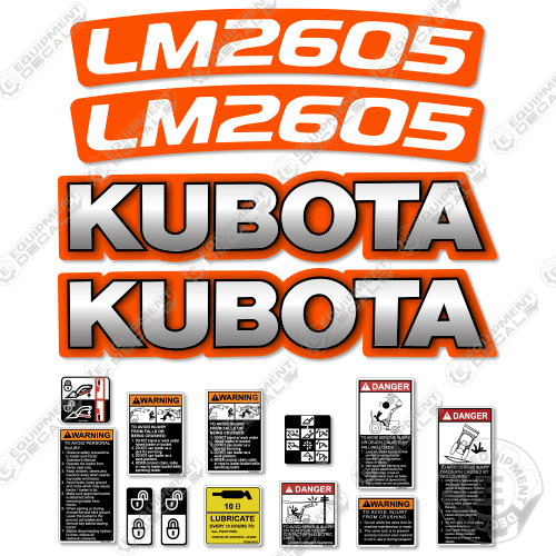 Fits Kubota LM2605 Decal Kit Front End Loader Attachment