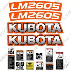 Fits Kubota LM2605 Decal Kit Front End Loader Attachment