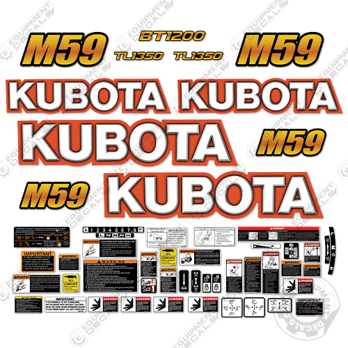 Fits Kubota M59 Decal Kit Backhoe Tractor