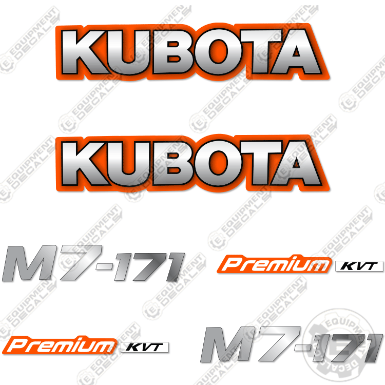 Fits Kubota M7-171 Premium KVT Decal Kit Tractor -Old Style