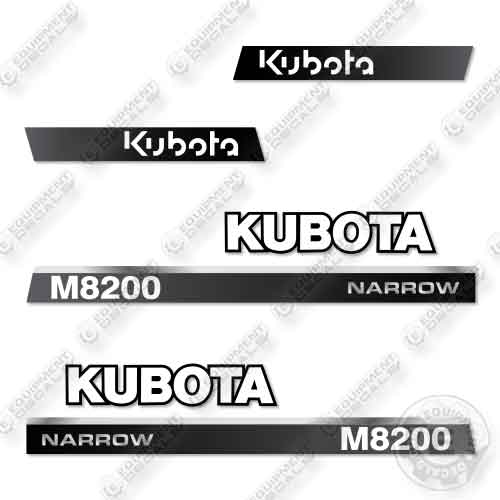 Fits Kubota M8200 Narrow Decal Kit Tractor