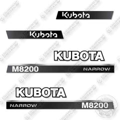 Fits Kubota M8200 Narrow Decal Kit Tractor