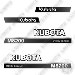 Fits Kubota M8200 Utility Special Decal Kit Tractor