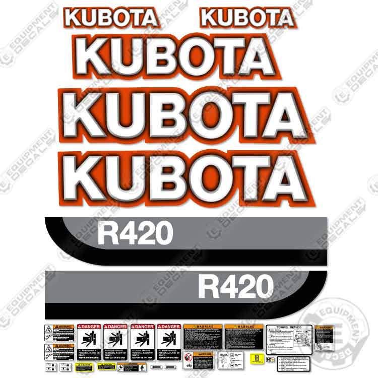 Fits Kubota R420 Decal Kit Wheel Loader