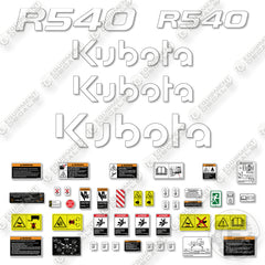 Fits Kubota R540 New Style Decal Kit Wheel Loader