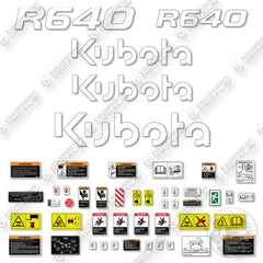 Fits Kubota R640 New Style Decal Kit Wheel Loader