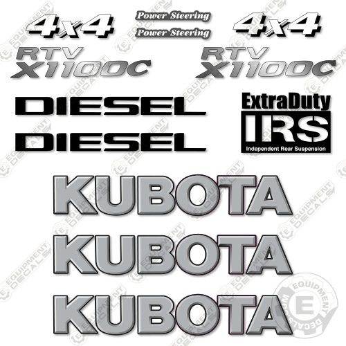 Fits Kubota RTVX1100C Utility Vehicle Decal Kit