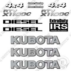 Fits Kubota RTVX1100C Utility Vehicle Decal Kit