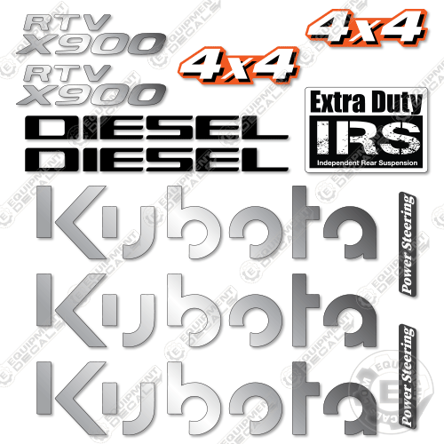 Fits Kubota RVTX900 Utility Vehicle Decal Kit - New Logos – Equipment ...