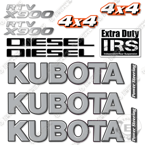 Fits Kubota RTVX900 Utility Vehicle Decal Kit