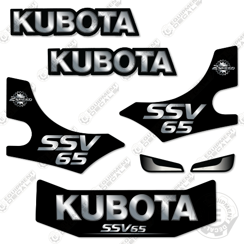 Fits Kubota SSV65 Decal Kit Skid Steer - CUSTOM BLACK