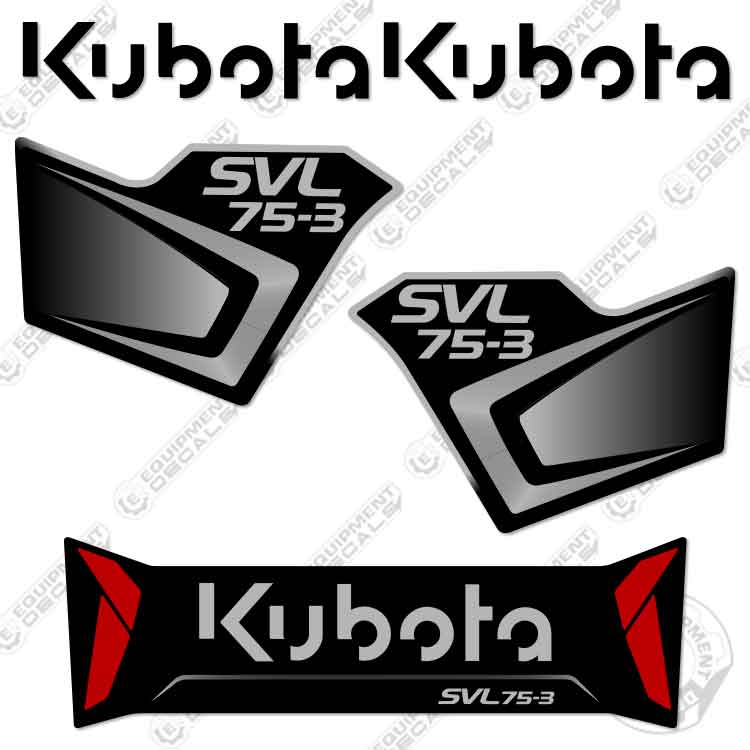 Fits Kubota SVL 75-3 Track Loader Decal Kit - Custom Black