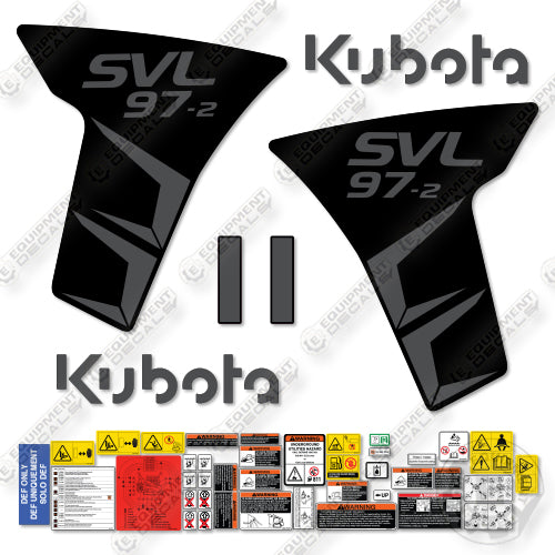 Fits Kubota SVL 97-2 Decal Kit Track Loader - CUSTOM BLACK & DARK GREY!