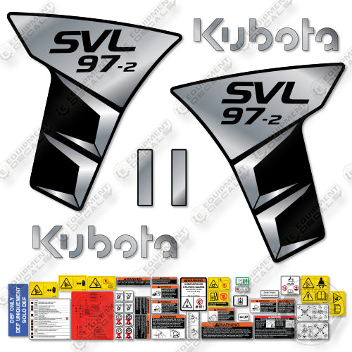 Fits Kubota SVL 97-2 Decal Kit Track Loader - CUSTOM BLACK!