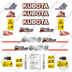 Fits Kubota U45-3 Decal Kit Mini Excavator