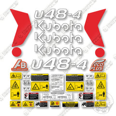 Kubota U48-4 Decal Kit Excavator -  Aftermarket Kit