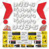 Image of Kubota U48-5 Decal Kit Excavator -  Aftermarket Kit