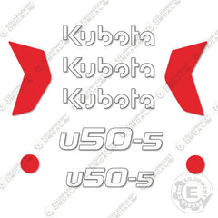 Fits Kubota U50-5 Decal Kit Mini Excavator