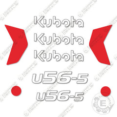 Fits Kubota U56-5 Decal Kit Mini Excavator