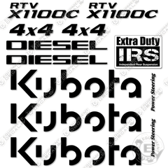 Fits Kubota RVTX1100C Utility Vehicle Decal Kit - CUSTOM BLACK!