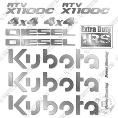 Fits Kubota RTVX1100C Utility Vehicle Decal Kit - CUSTOM SILVER!