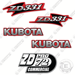 Fits Kubota ZD331 Decal Kit Mower