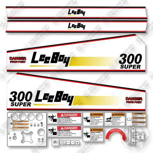 LeeBoy 300 Super White Decal Kit Compactor - Aftermarket Kit