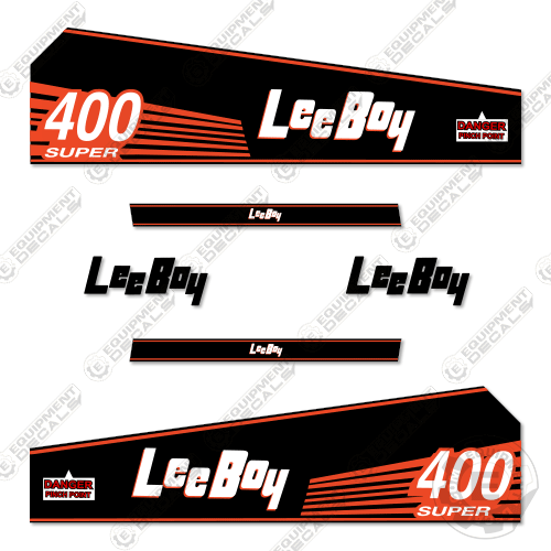 Fits LeeBoy 400 Super Decal Kit Roller (Black Version) – Equipment Decals