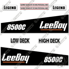 Fits LeeBoy 8500C Decal Kit Asphalt Paver (Black Version)