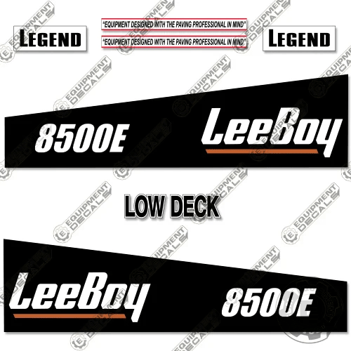 Fits LeeBoy 8500E Decal Kit Asphalt Paver (Black Version)