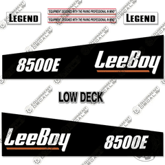 Fits LeeBoy 8500E Decal Kit Asphalt Paver (Black Version)