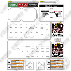 LeeBoy 8515B Control Decals Decal Kit Asphalt Paver - Aftermarket Kit