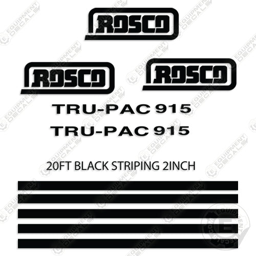 Fits Rosco TRU-PAC 915 Decal Kit Roller (Style 2) – Equipment Decals