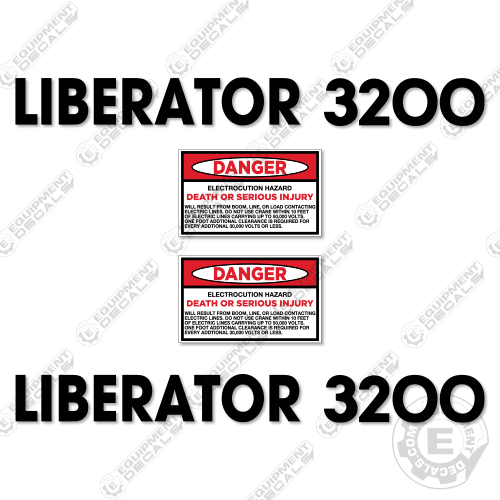 Fits Liberator 3200 Decal Kit Crane Truck – Equipment Decals