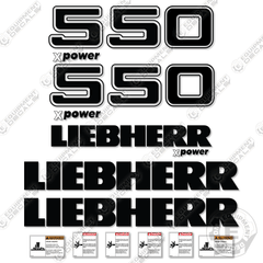 Fits Liebherr 550 XPower Decal Kit Wheel Loader