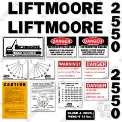Fits Liftmoore 2550 Decal Kit Crane Truck