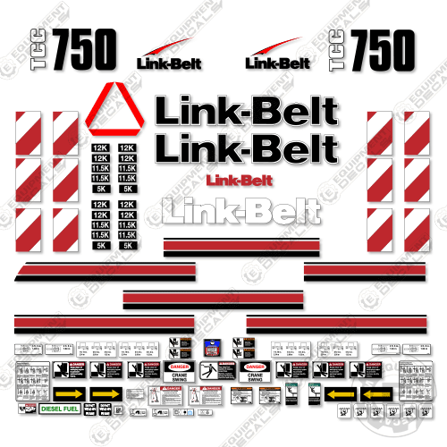 Fits Link-Belt TCC750 Decal Kit Crane
