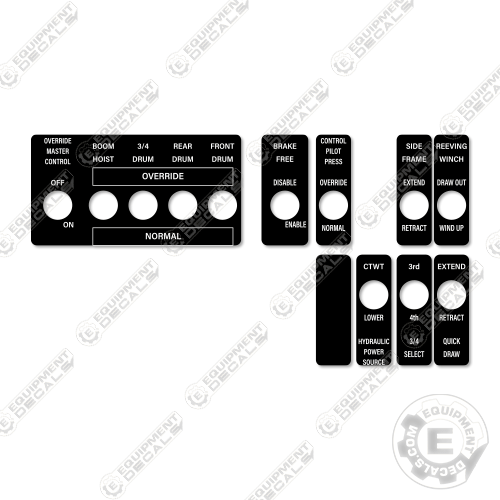 Machine Control Decals Fits Link-Belt 218 Control Decals (With Scratch Lam) - Crane ...