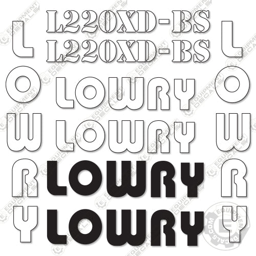 Fits Lowry L220XD-BS Forklift Decal Kit