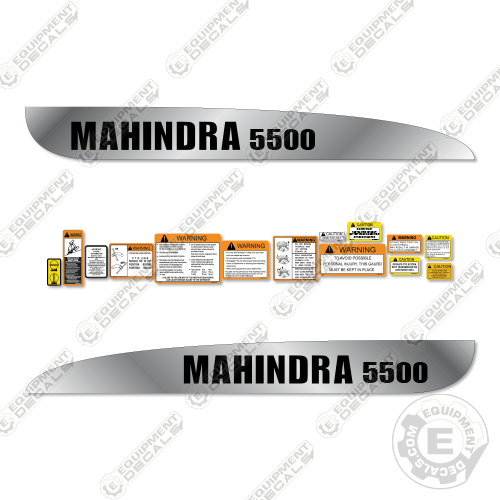 Fits Mahindra 5500 Decal Kit Tractor - 2WD (Metallic Silver/Black)