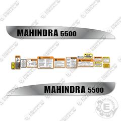 Fits Mahindra 5500 Decal Kit Tractor - 2WD (Metallic Silver/Black)