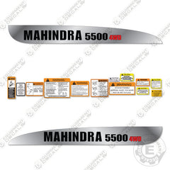 Fits Mahindra 5500 Decal Kit Tractor (Metallic Silver/Black)