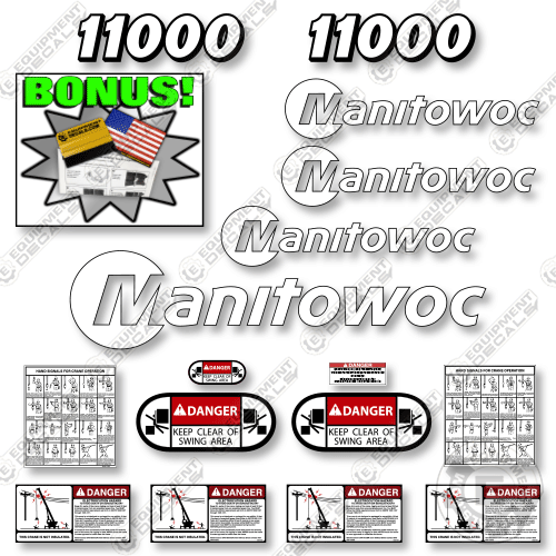 Fits Manitowoc 11000 Decal Kit Crane