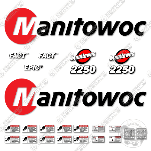 Fits Manitowoc 2250 Decal Kit Crane